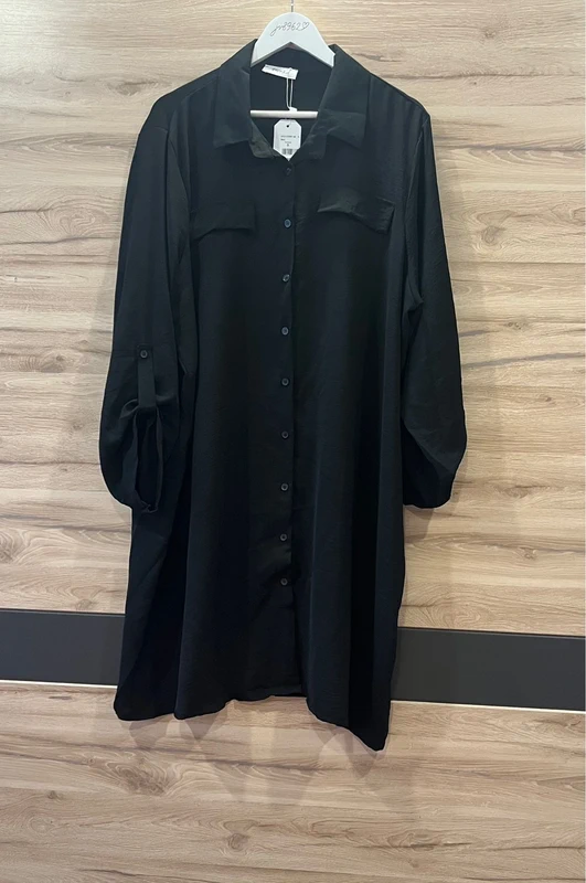 Černá dlouhá košile / tunika Paprika — detail