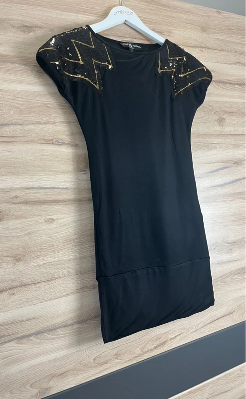 Little Mistress London černé elegantní šaty s flitry — fotka 2