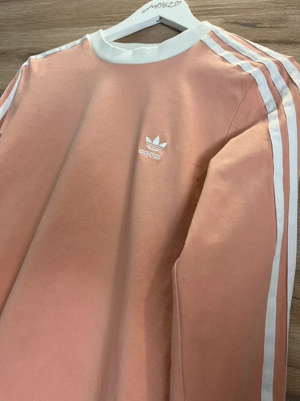 Růžové tričko s dlouhým rukávem Adidas Originals — fotka 2