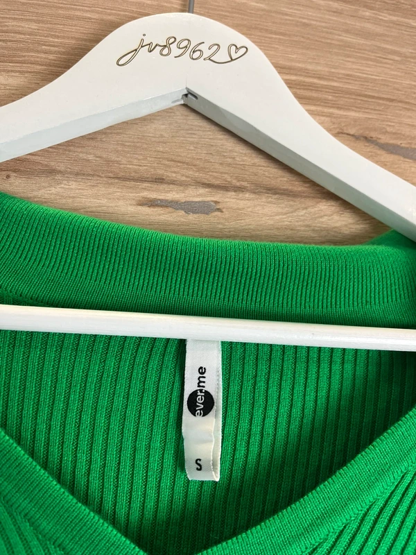 Ever.me žebrovaný top s krátkým rukávem v zelené — fotka 3