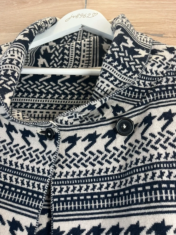 Merino svetrový kabátek se skandinávským vzorem — fotka 3
