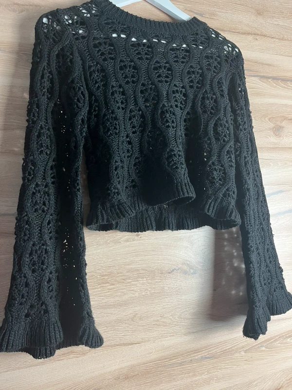 Černý háčkovaný svetr H&M Divided — fotka 2