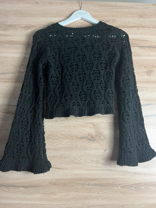 Černý háčkovaný svetr H&M Divided — fotka 3