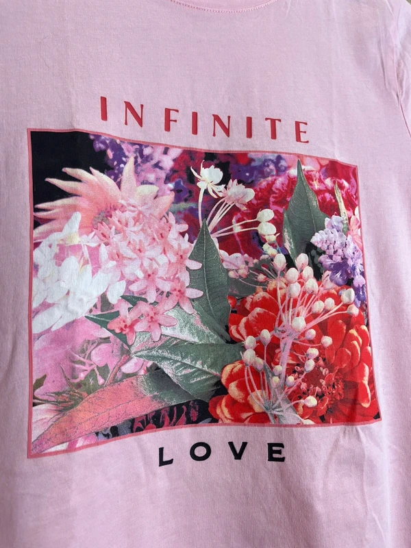 H&M tričko s květinovým potiskem v růžové — fotka 4