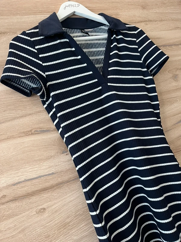 Žebrované šaty H&M 🤍🖤 — fotka 3